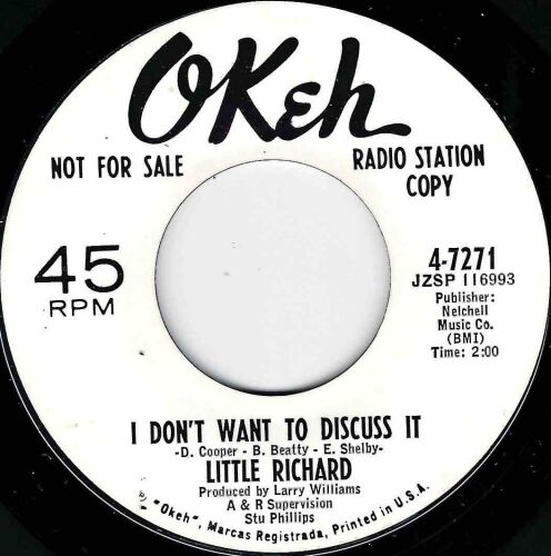 LITTLE RICHARD - I DON'T WANT TO DISCUSS IT