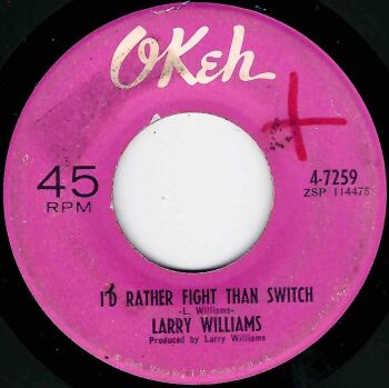 LARRY WILLIAMS - THIS OLD HEART (is so lonely) / I'D RATHER FIGHT THAN SWITCH