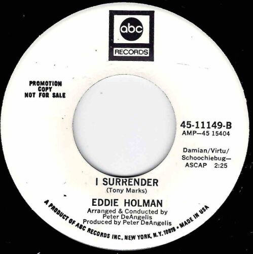 EDDIE HOLMAN - I SURRENDER
