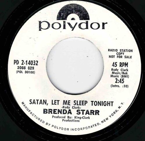BRENDA STARR - SATAN, LET ME SLEEP TONIGHT