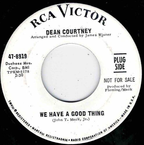 DEAN COURTNEY - WE HAVE A GOOD THING