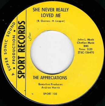 APPRECIATIONS - SHE NEVER REALLY LOVED ME / THERE'S A PLACE IN MY HEART