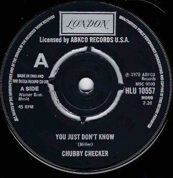 CHUBBY CHECKER - YOU JUST DON'T KNOW