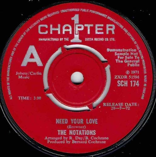 NOTATIONS - NEED YOUR LOVE / JUST NOTHING LEFT TO GIVE