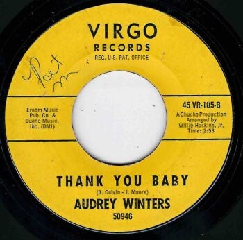 AUDREY WINTERS - THANK YOU BABY