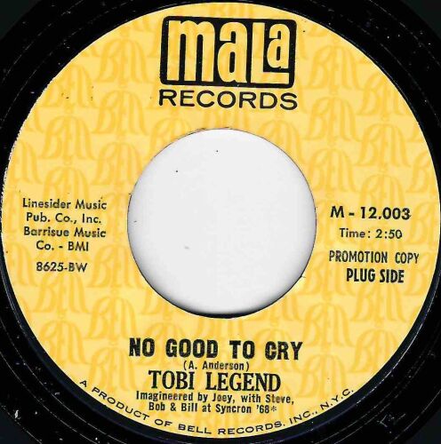 TOBI LEGEND - NO GOOD TO CRY