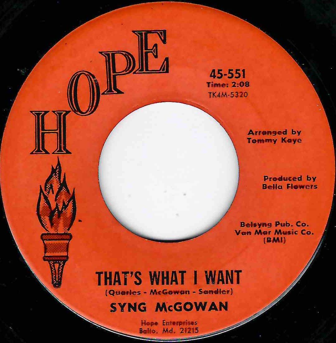 SYN McGOWAN - THAT'S WHAT I WANT