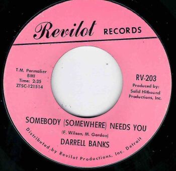 DARRELL BANKS - SOMEBODY (SOMEWHERE) NEEDS YOU