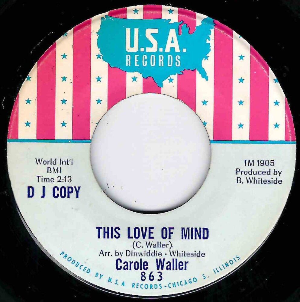 CAROLE WALLER - THIS LOVE OF MIND / STOP AND GET A HOLD OF MYSELF