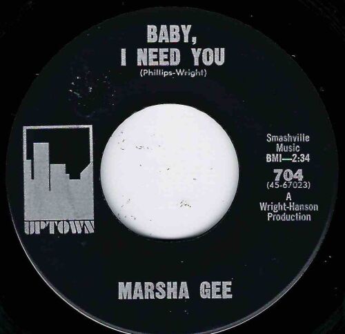 MARSHA GEE - BABY, I NEED YOU