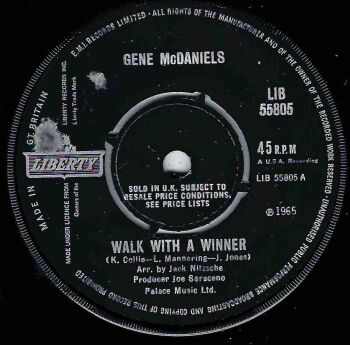 GENE McDANIELS - WALK WITH A WINNER