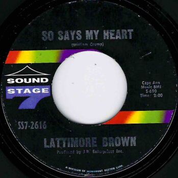 LATTIMORE BROWN - SO SAYS MY HEART