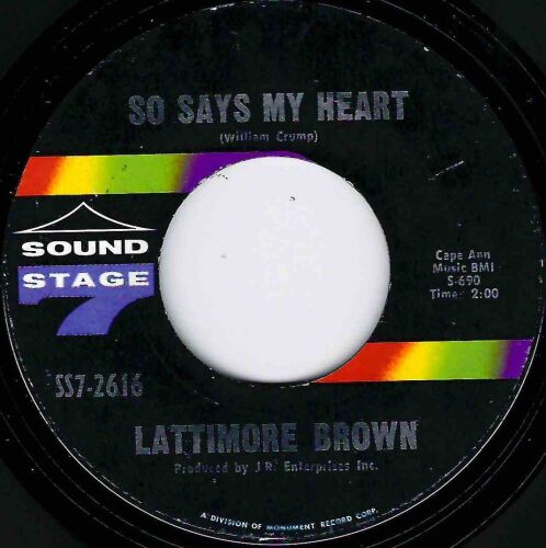 LATTIMORE BROWN - SO SAYS MY HEART