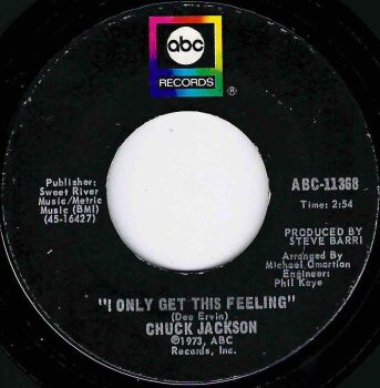 CHUCK JACKSON - I ONLY GET THIS FEELING