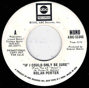 NOLAN PORTER - IF I COULD ONLY BE SURE