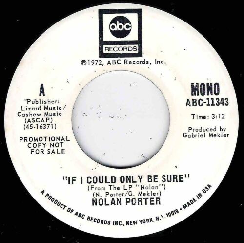 NOLAN PORTER - IF I COULD ONLY BE SURE