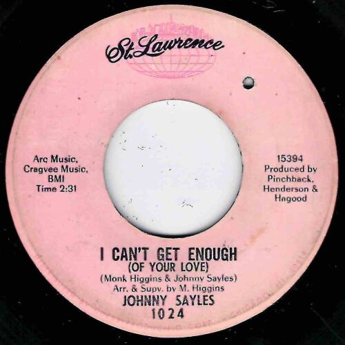 JOHNNY SAYLES - I CAN'T GET ENOUGH