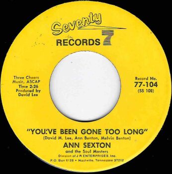 ANN SEXTON - YOU'VE BEEN GONE TOO LONG