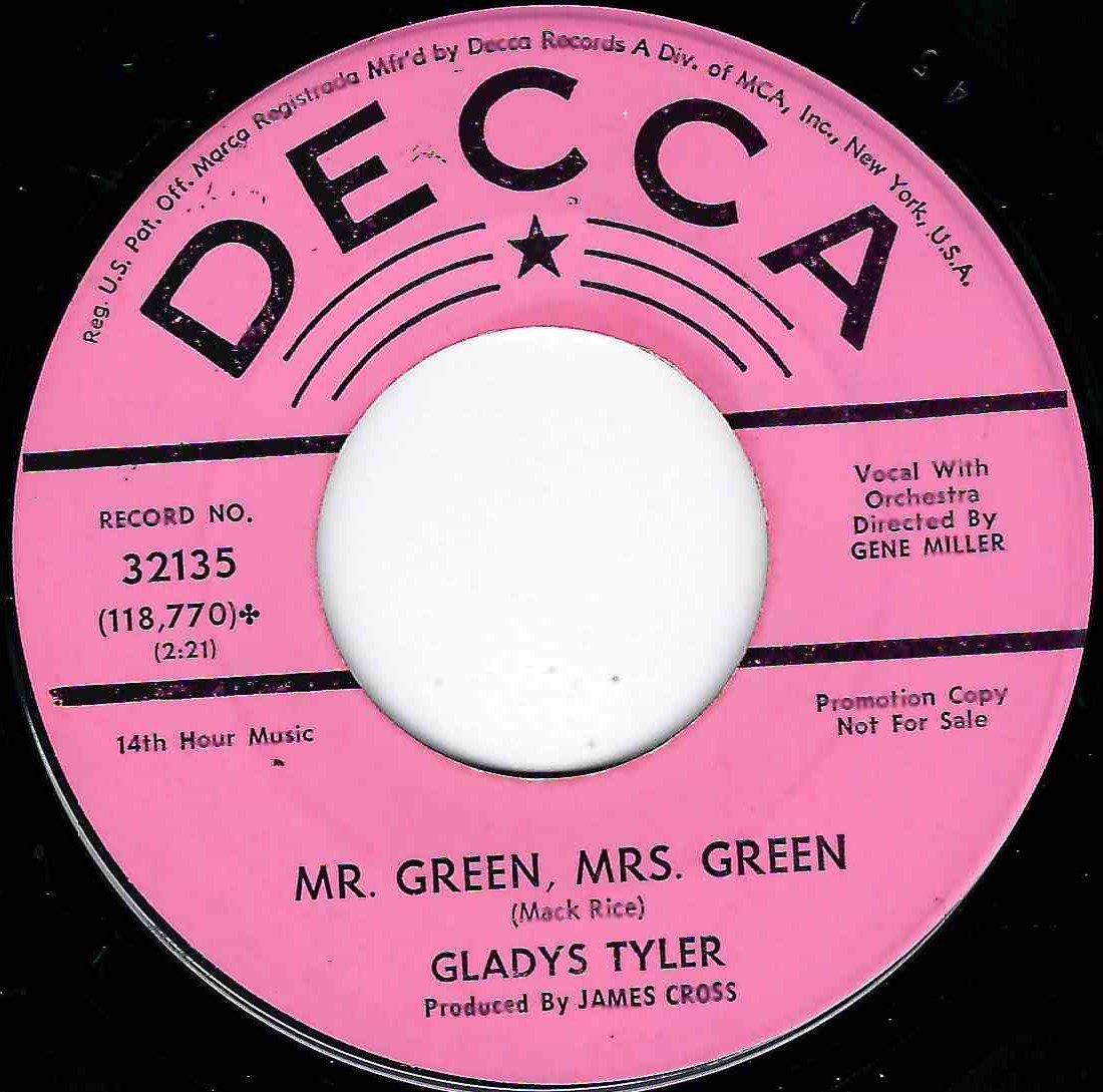 GLADYS TYLER - MR GREEN, MRS GREEN