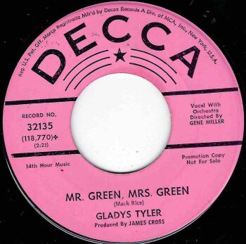 GLADYS TYLER - MR GREEN, MRS GREEN