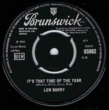 LEN BARRY - IT'S THAT TIME OF THE YEAR