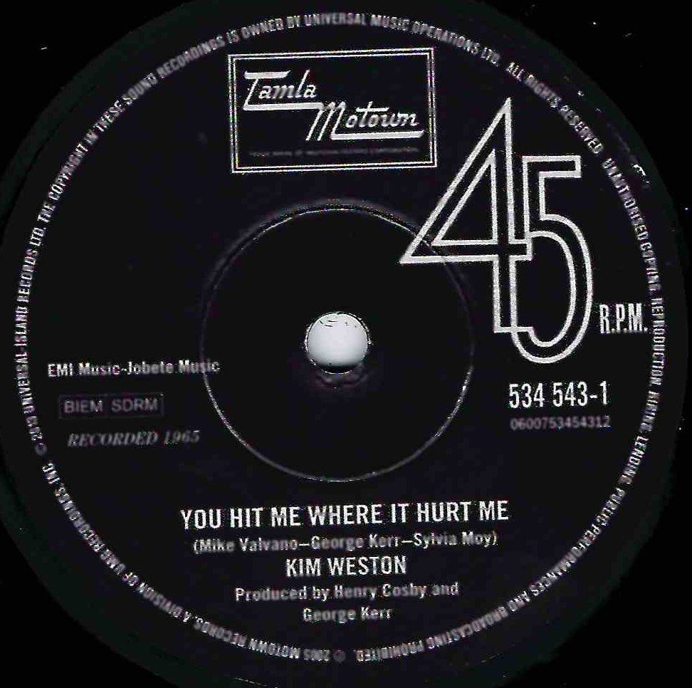 KIM WESTON / TEMPTATIONS - YOU HIT ME WHERE IT HURT ME / FOREVER IN MY HEAR
