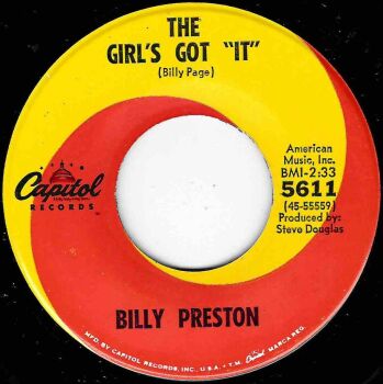 BILLY PRESTON - THE GIRL'S GOT IT / THE NIGHT
