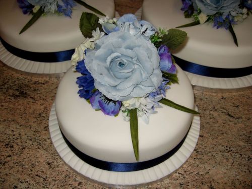 Blue rose cakes