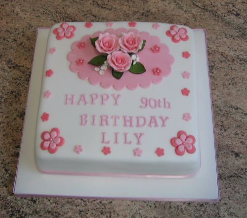 90th floral cake