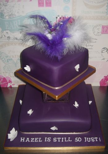 Purple feather cake