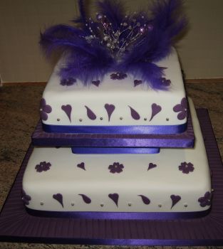 2 tier purple heart cake