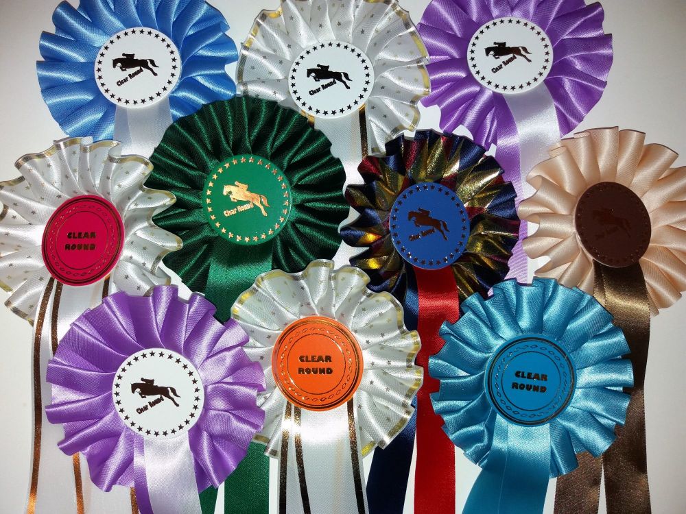 Horse Show Single Tier Clear Round Rosettes 