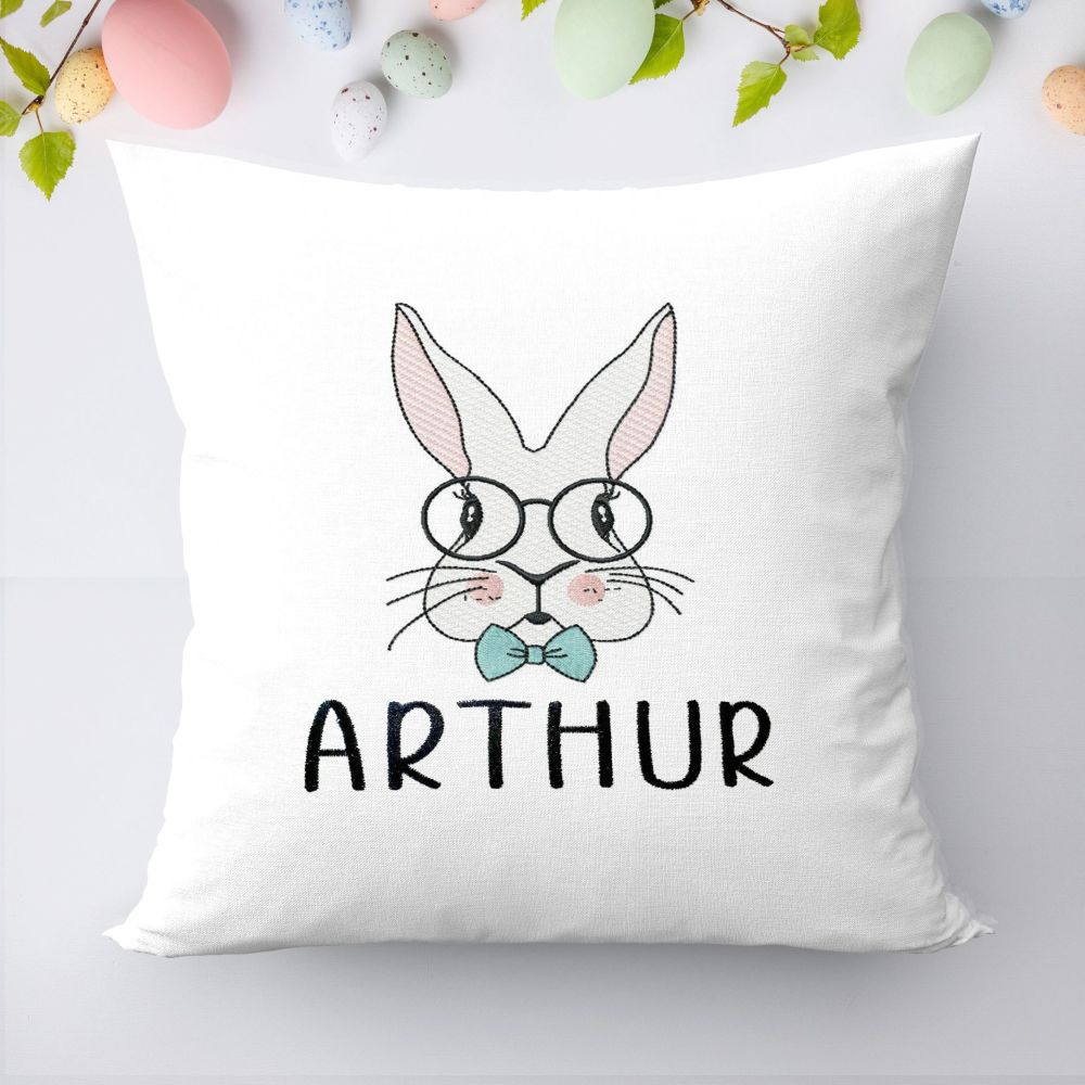 Embroidered Bunny Cushion Cover