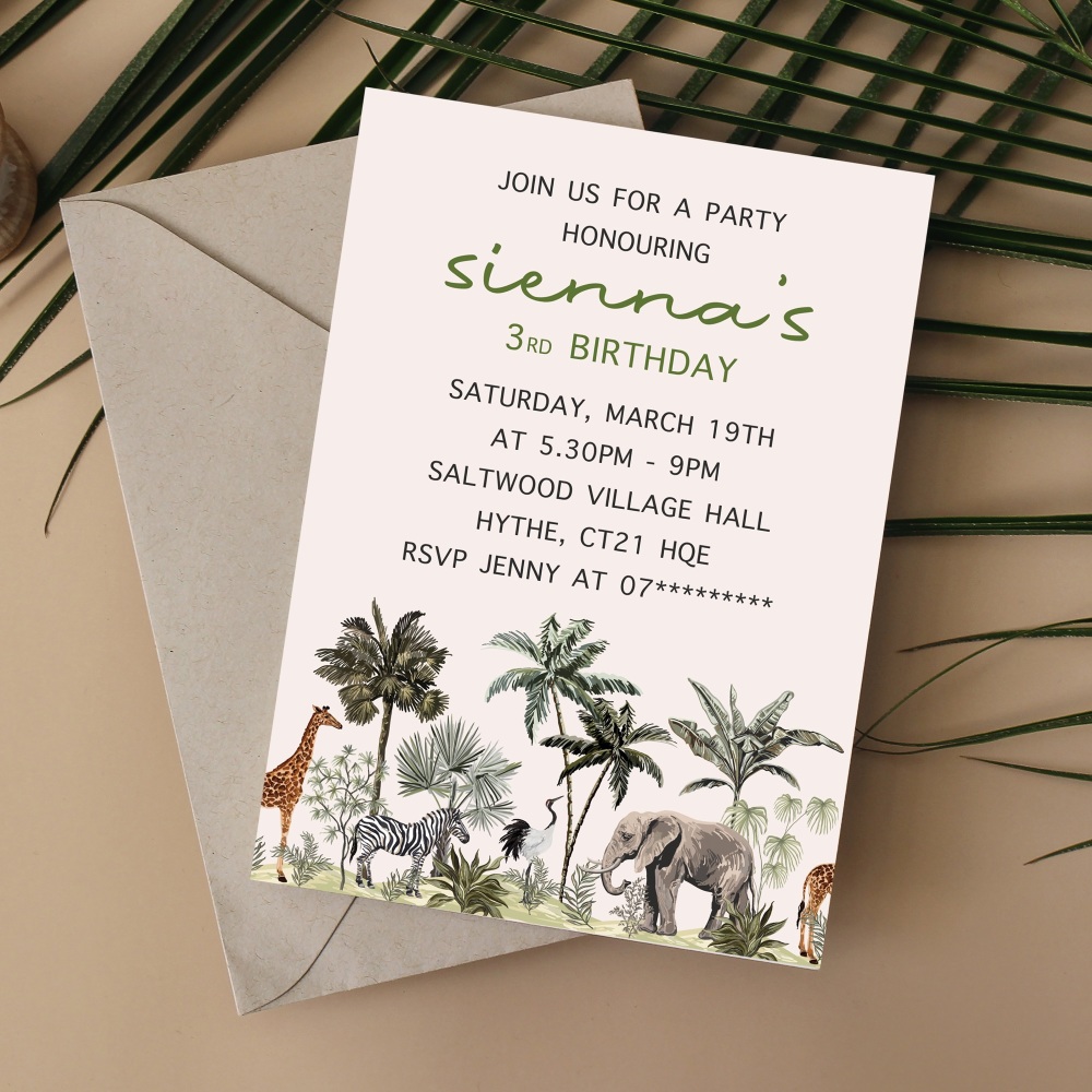 Jungle 01 - 20+ Birthday Invitations
