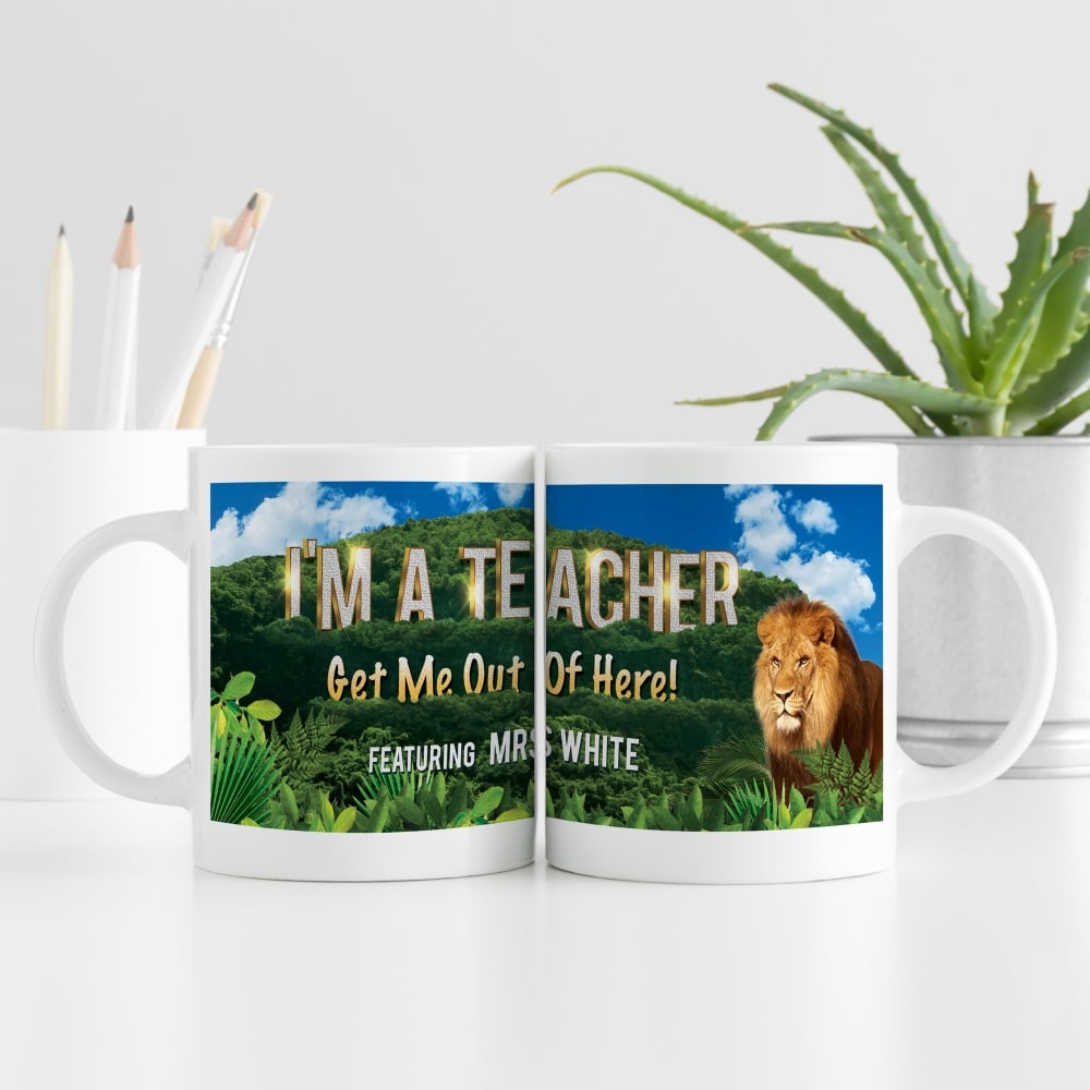 "I'm a teacher get me out of here" mug