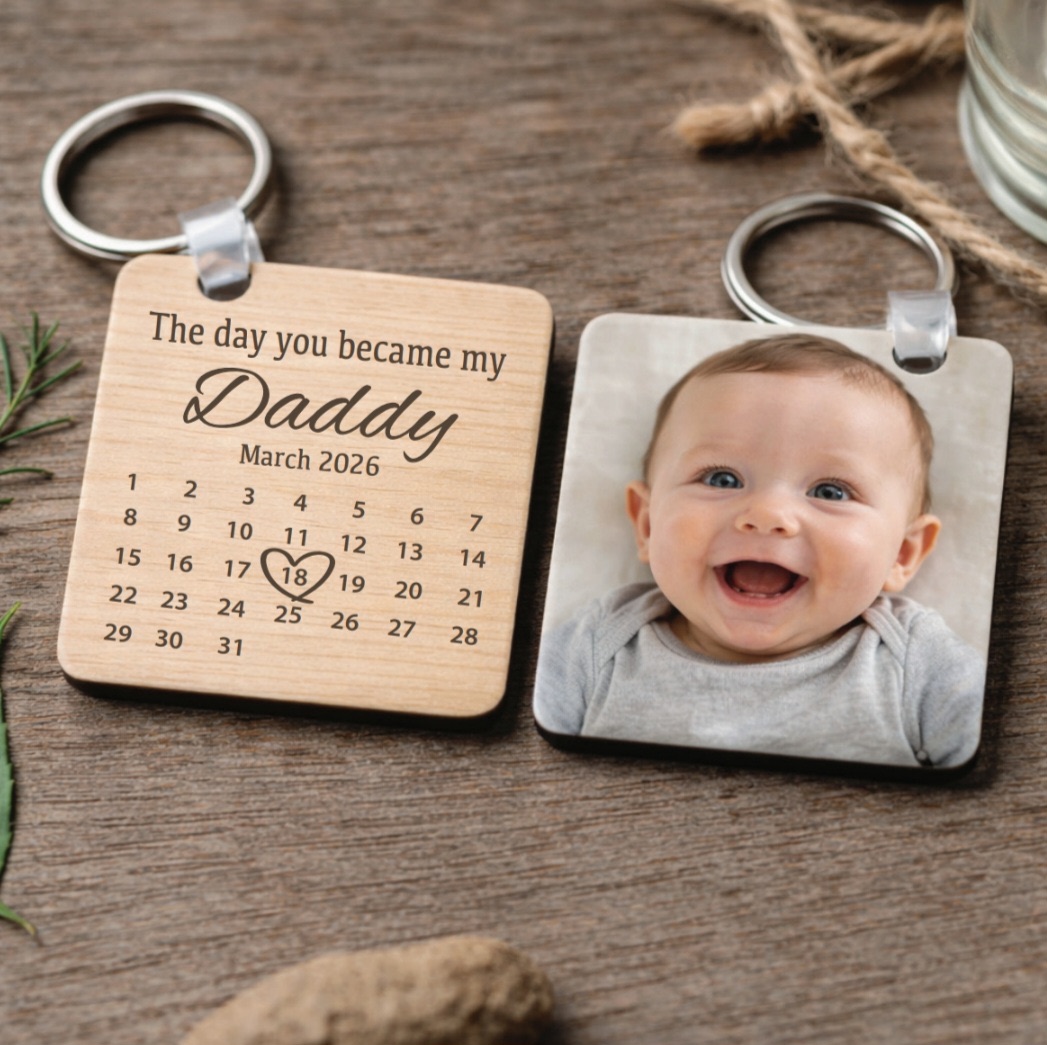 'The Day You Became My' Photo Keyring
