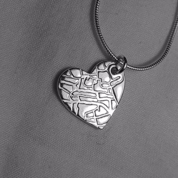 Silver maps necklace
