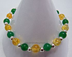 Emerald Quartzite & Citrine Stretch Bracelet