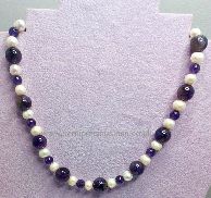 Amethyst & White Pearl Necklace
