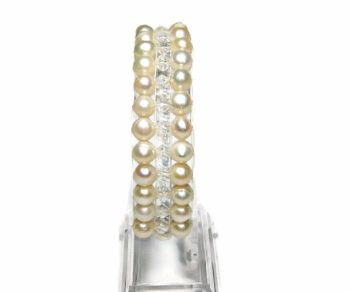 Freshwater Pearl & Sparkle Loom Bead Bracelet