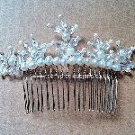 Freshwater Pearl & Crystal Glass Teardrop Hair Comb