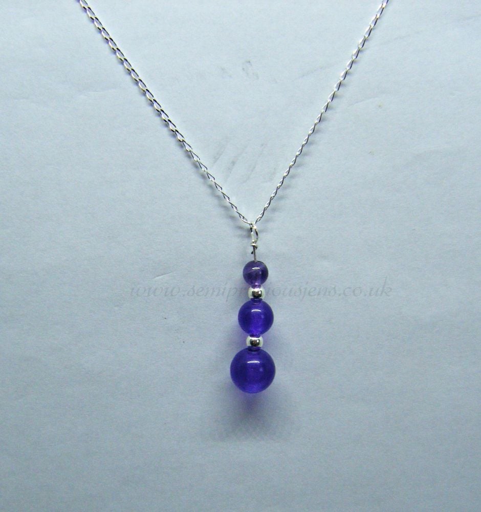 Amethyst Pendant On Sterling Silver Chain