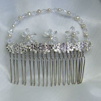 Diamante & Freshwater Pearl Hair Comb