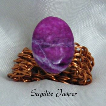 Sugilite Jasper Copper Wire Ring 