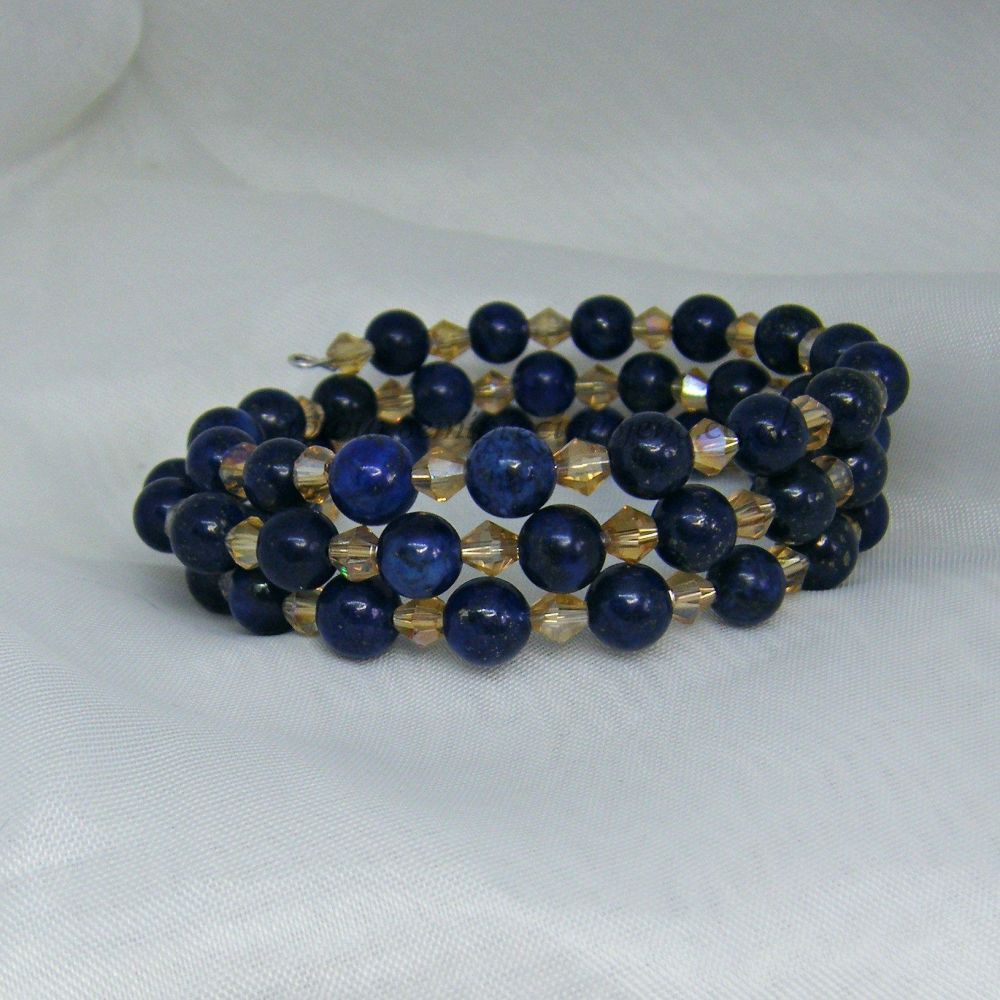 Lapis Lazuli Memory Wire Bracelet 