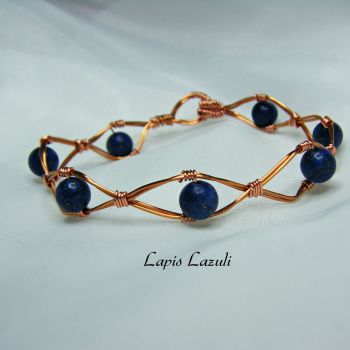 Copper Wire Bracelets with Semi Precious Gemstones 2