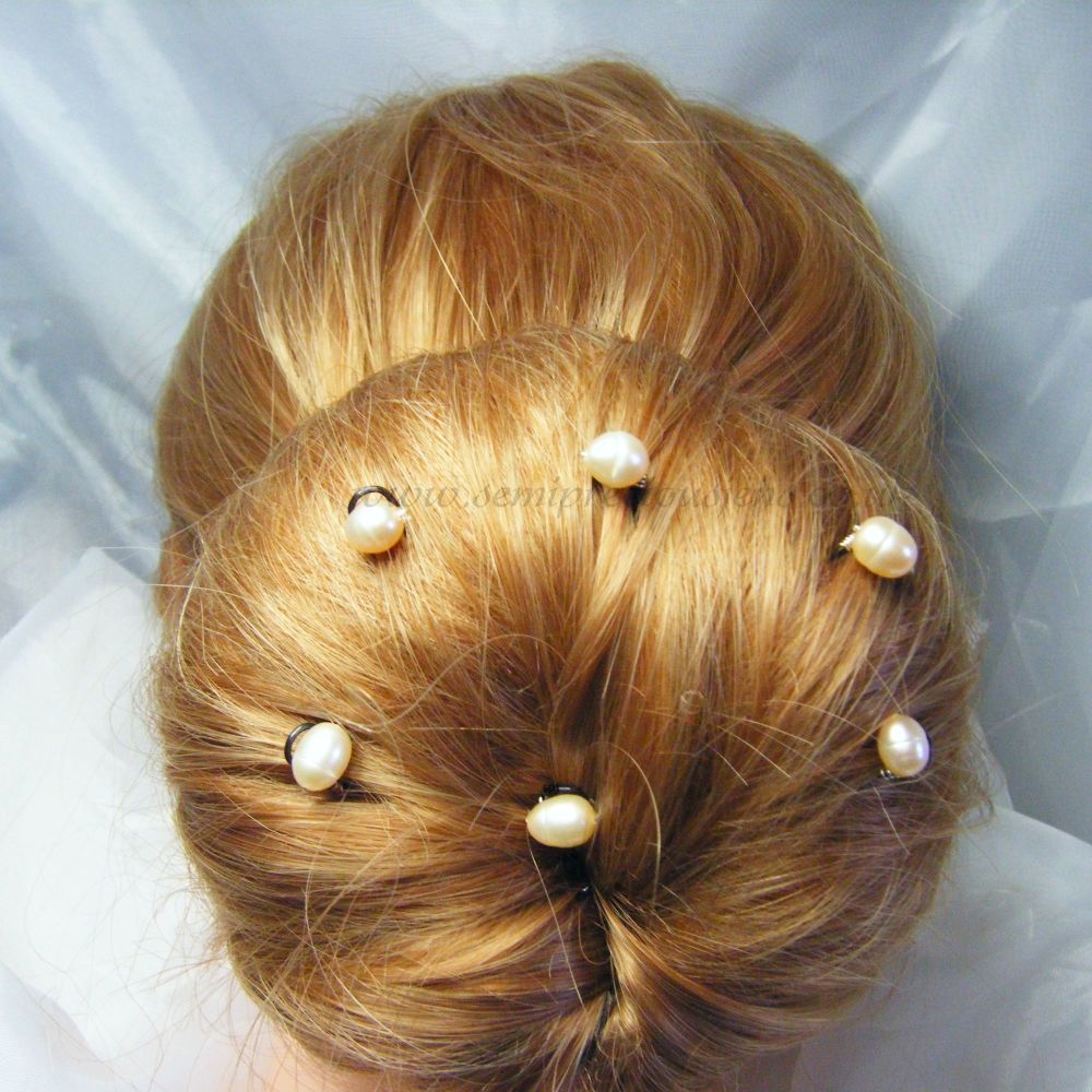  6 Pack of Freshwater Pearl Hair Pins