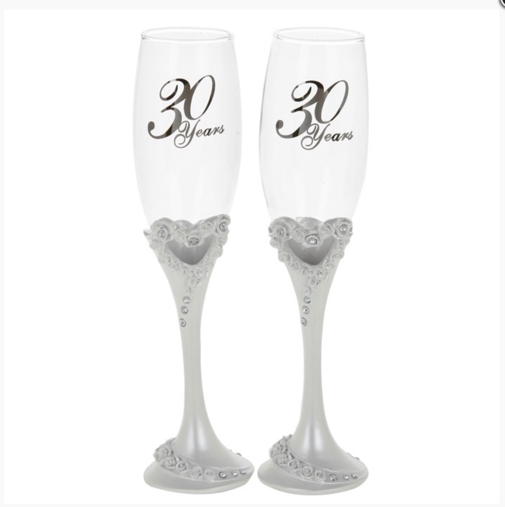 New Product.....30th Anniversary champagne flutes