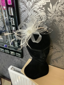 New Product….silver fascinator on headband with diamonte trim