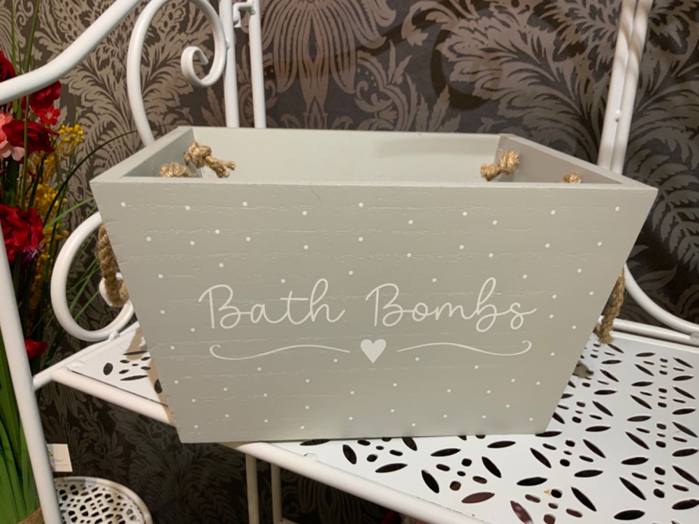 New Product….grey wooden bath bomb crate
